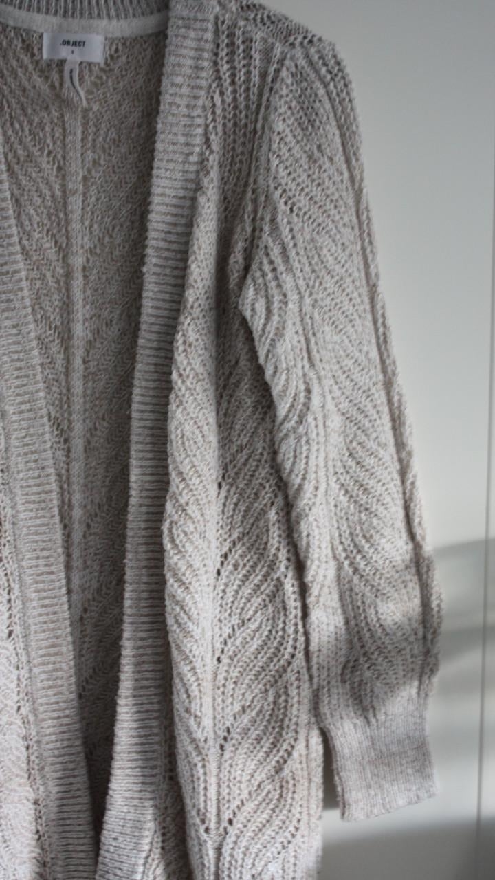 Cremewit gebreide lange vest maat s