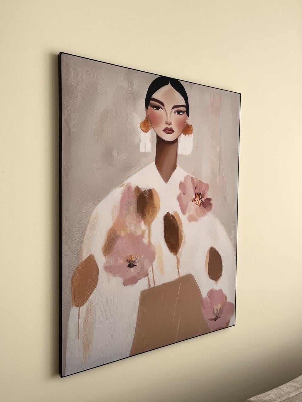 Kunstwerk - zwart frame met wisseldoek 100x75cm