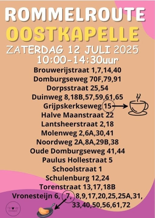 Rommelroute Oostkapelle zaterdag 12 juli