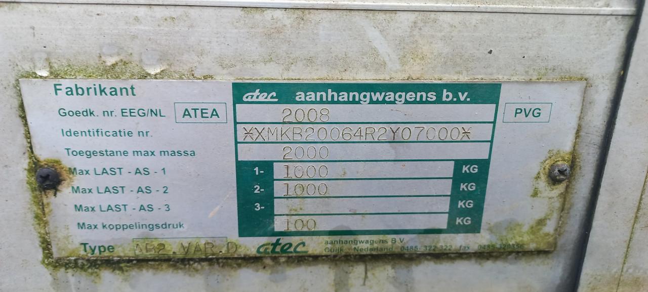 Aanhangwagen -tandemasser (dubbelasser/geremd)