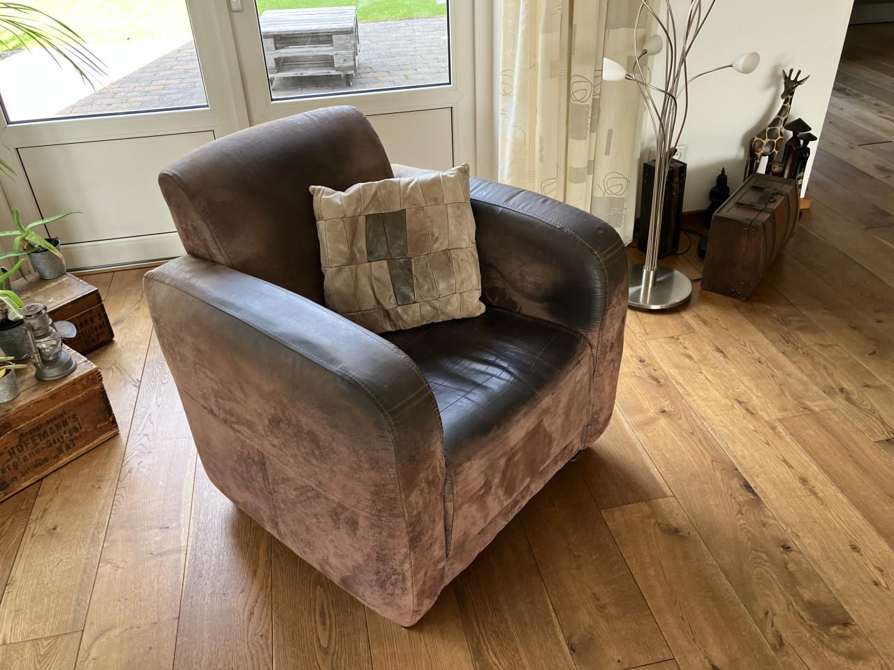 Leren fauteuil – cognac kleur