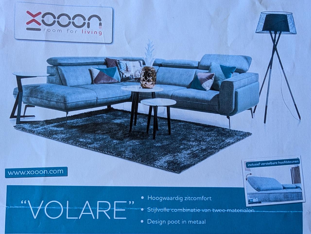 2,5 zit luxe designbank Volare met hocker Xooon