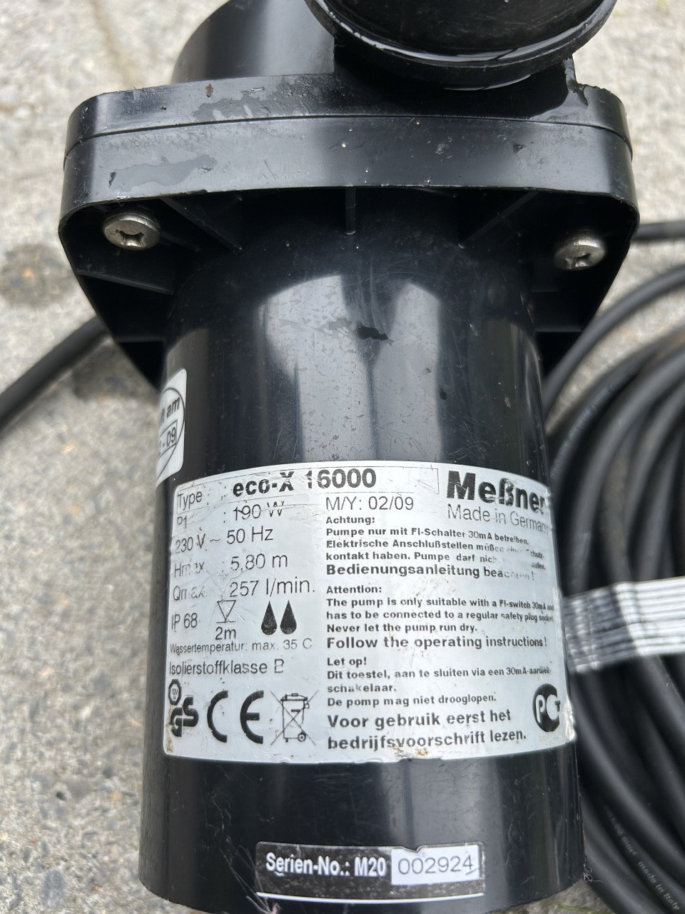 Te koop Messner eco x 16000 sterke en zuinige Vijverpomp 16000 lpu