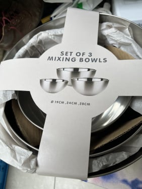 3 delige mixing bowls