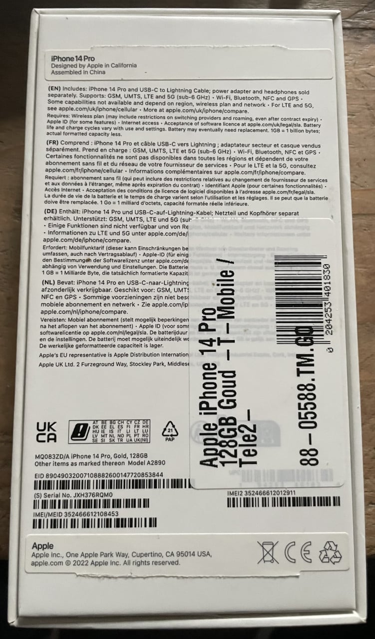 Iphone14 Pro 128 GB Goud