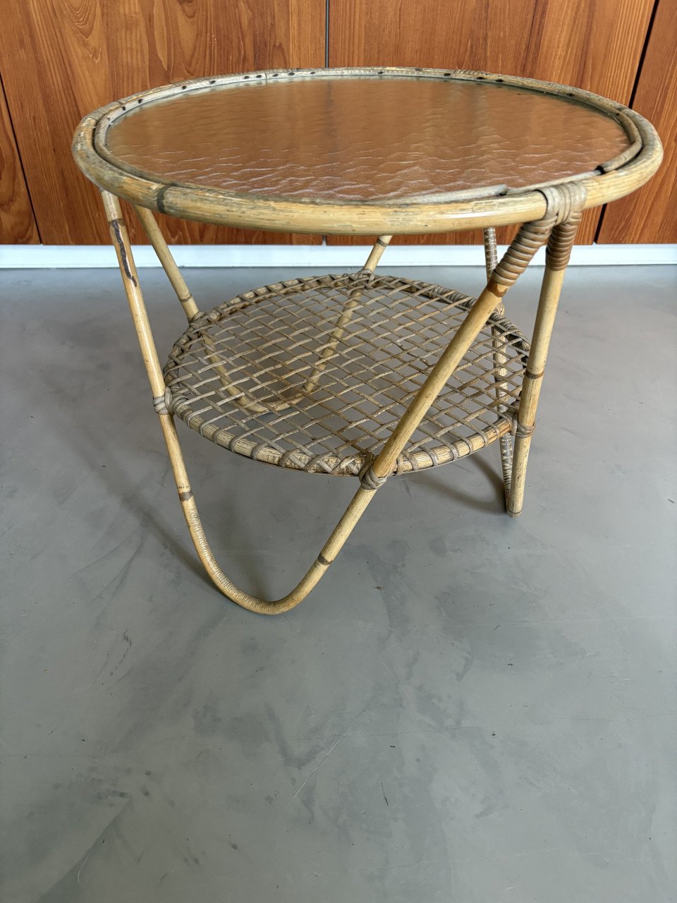 Vintage rotan tafeltje