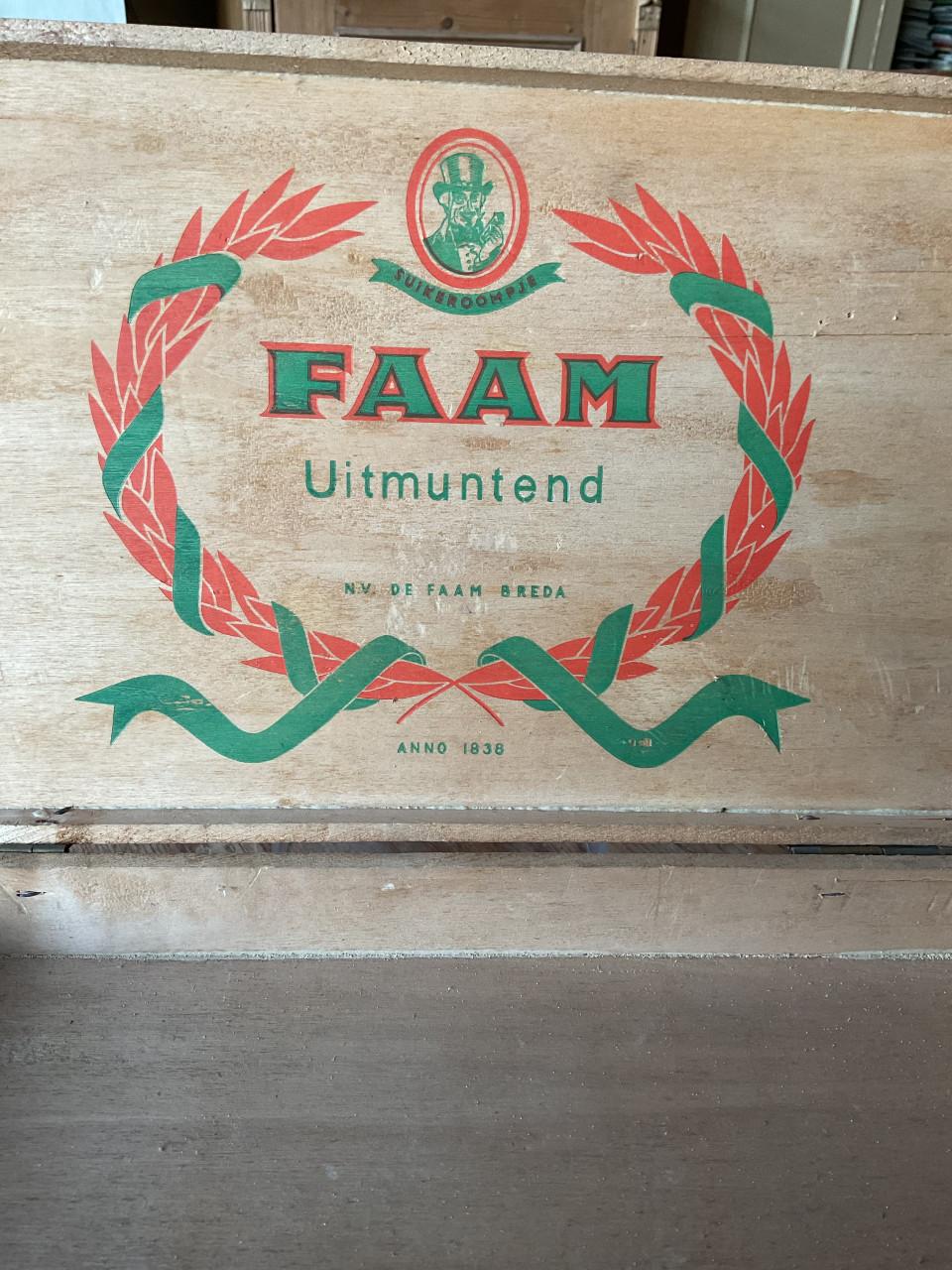 Vintage houten kist Faam snoep