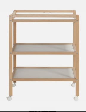 Luiertafel met wielen ( Babypark) naturelkleur