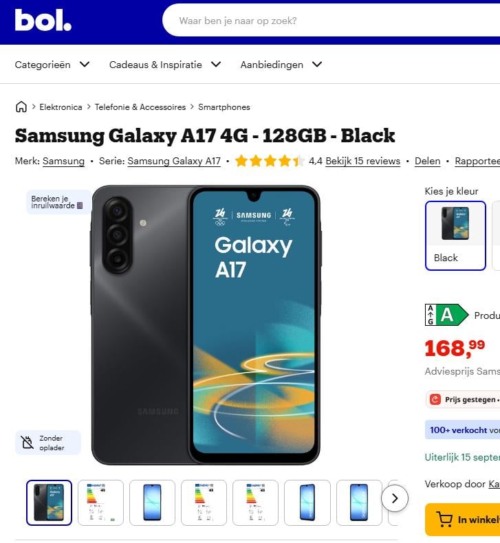Nieuwe !! Samsung Galaxy A17 4G 128GB zwart