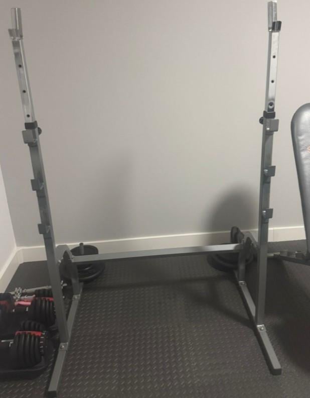Halterbank + Verstelbaar Squat / Bankdruk Rack