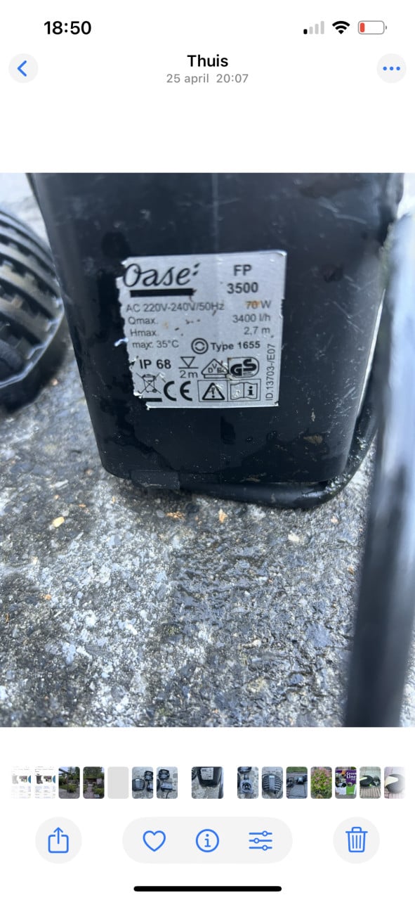 Te koop oase fp 3500 lpu sterke en zuinige Vijverpomp en 3500 lpu