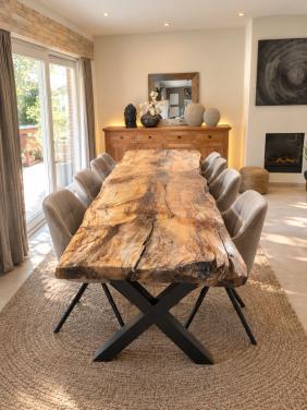 Unieke Boomstamtafel in Beuk 250x80x78 cm