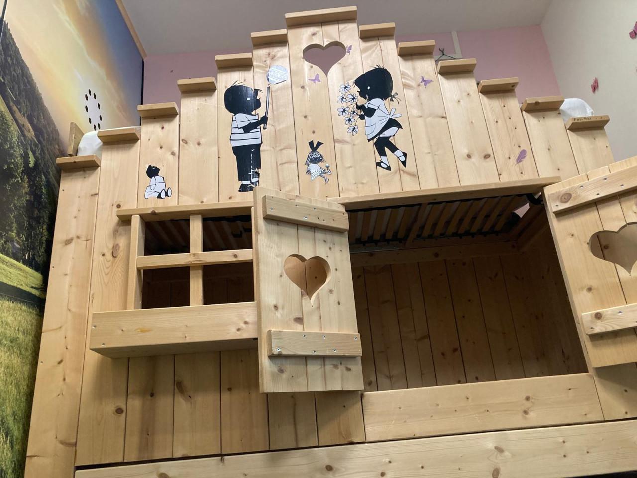 Kinderbed 200x90 Bedhuisje Huisbed stapelbed 3 persoons