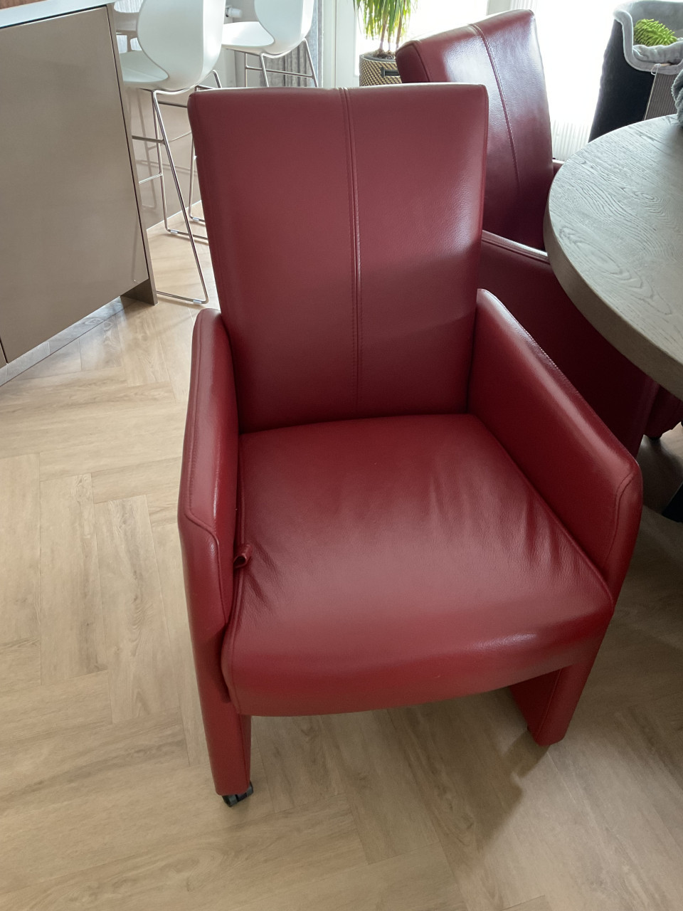 6 eetkamerstoelen leer