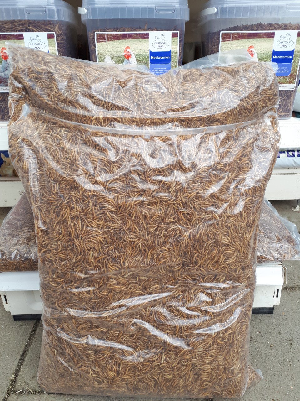 Gedroogde meelwormen, 5 kg voor €52,50