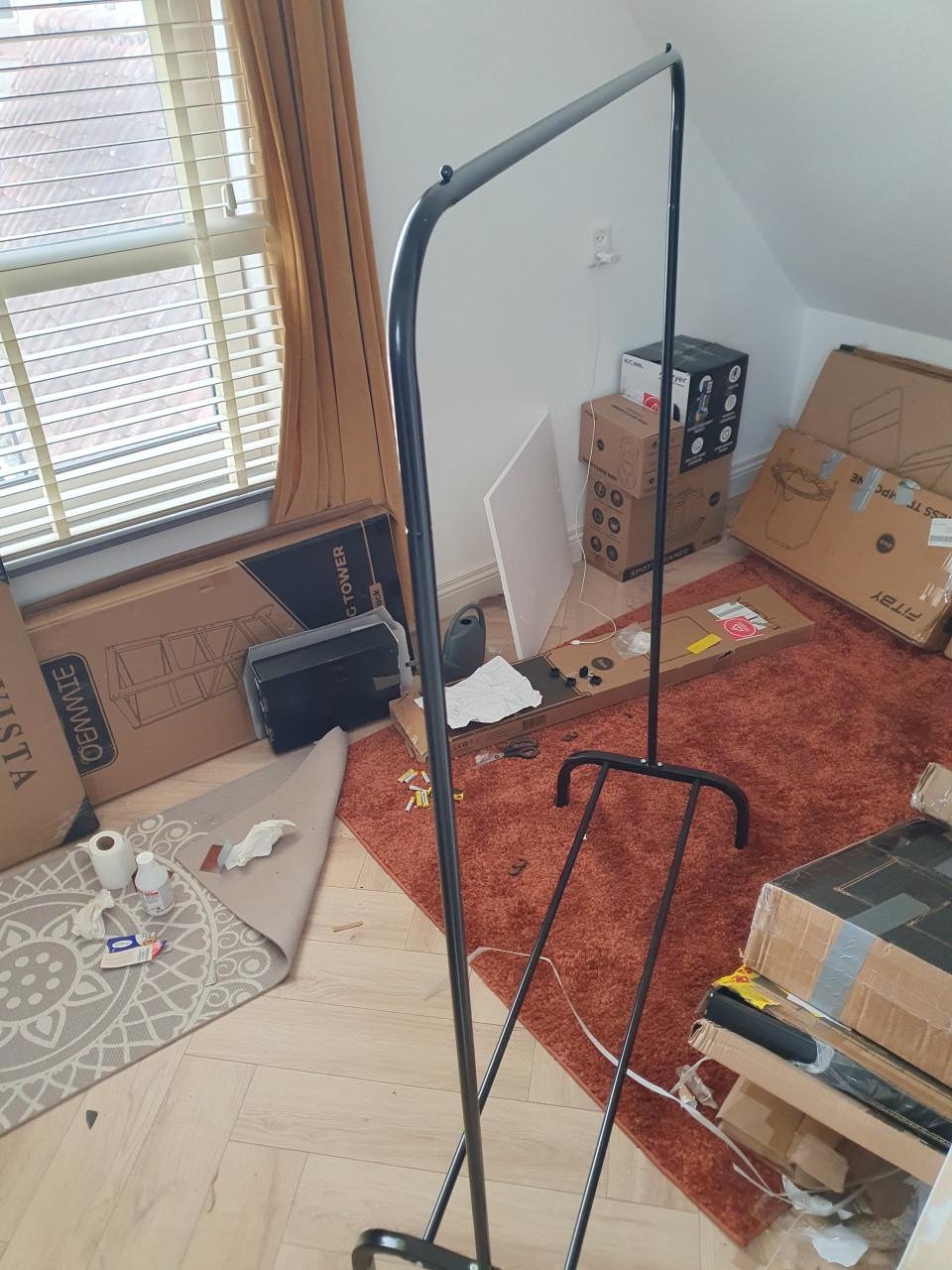 Vonia kledingrek zwart met schoenenrek | nieuw in doos