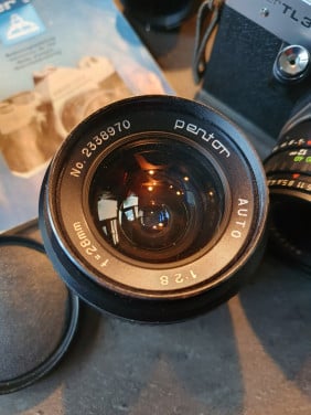 Mooie jaren 70 Praktica Super TL3 35mm SLR camera met 3 lenzen...