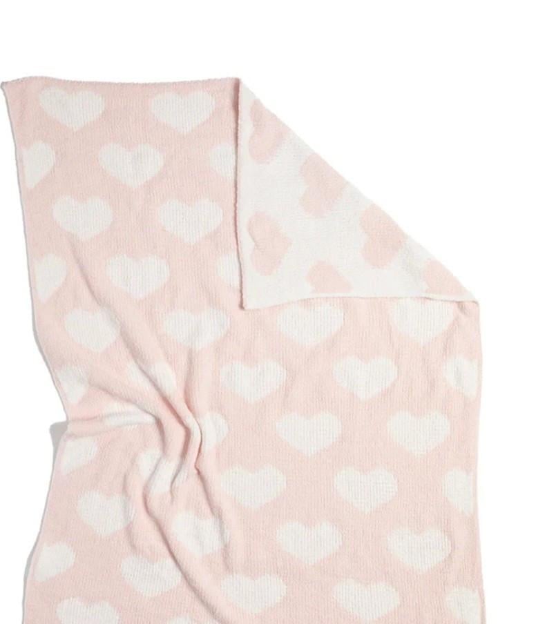 Roze / witte katoenen hartjes deken van Prenatal 90X70 cm