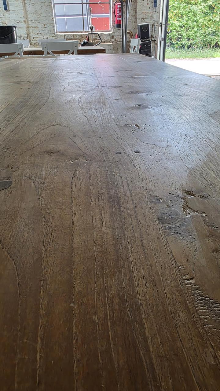 3 meter lange boerentafel mooi geleefd blad