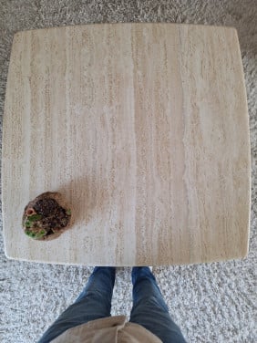Trafertin salontafel 105 *105 cm