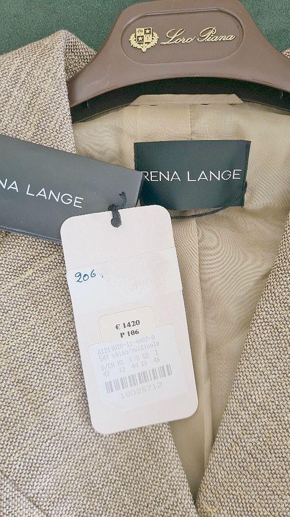 RENA LANGE: Nieuw licht camel tweed blazer maat 42 € 1.420,–