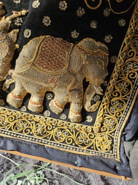 Prachtig vintage Zoe Zo wandkleed-wanddoek handgemaakt....