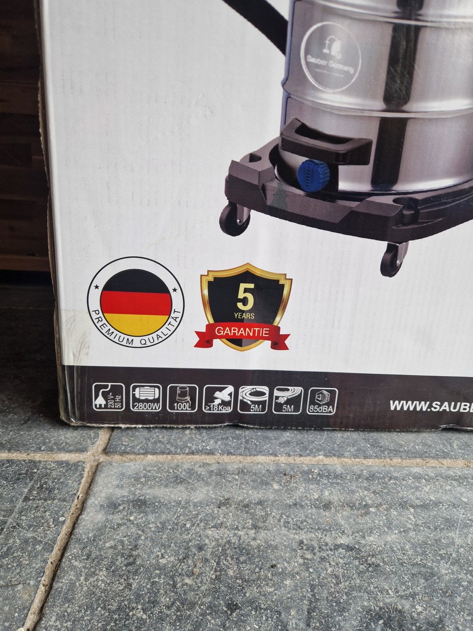 Sauber Industriële stofzuiger 100 Liter nat & droog 2 motoren 2800W.