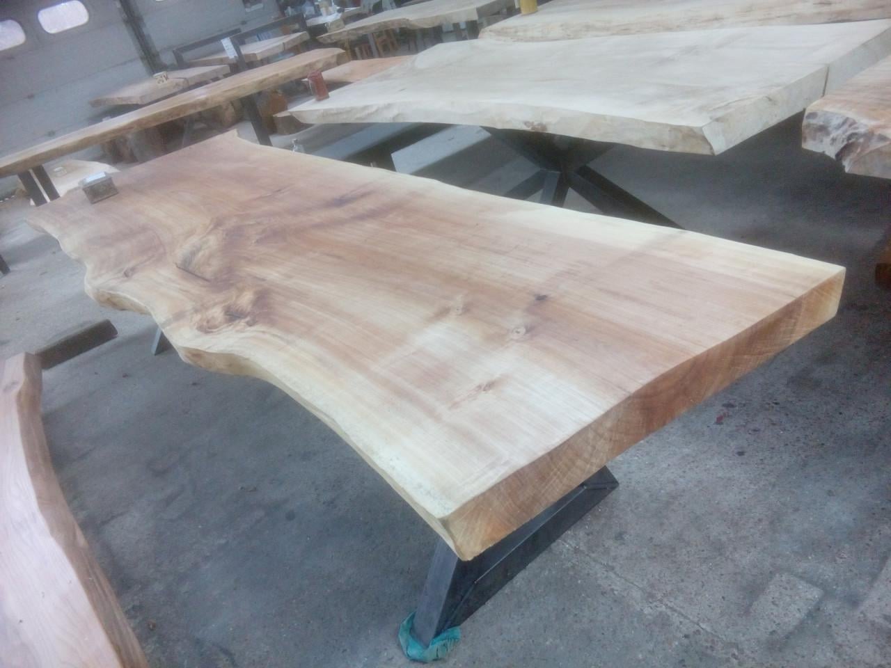 Boomstamtafels, tafelbladen planken