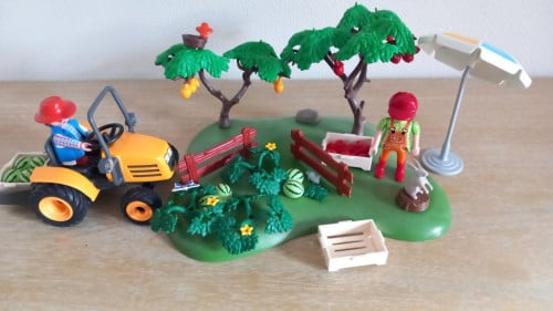 Playmobil trekkertje met meloen en appeloogst