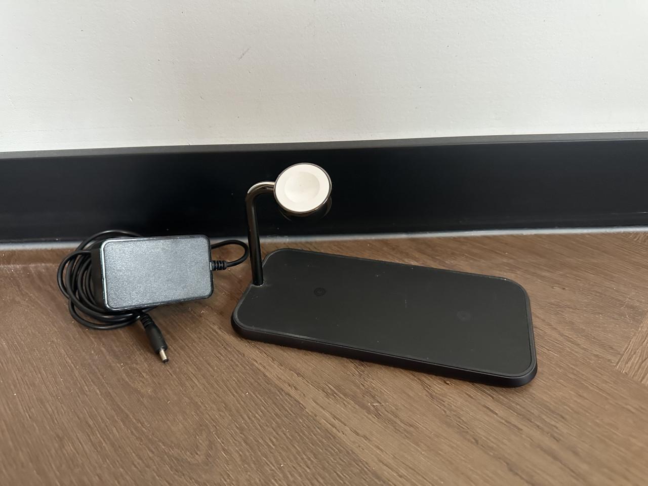 Zens Dual+Watch Aluminium Draadloze Oplader, Zwart