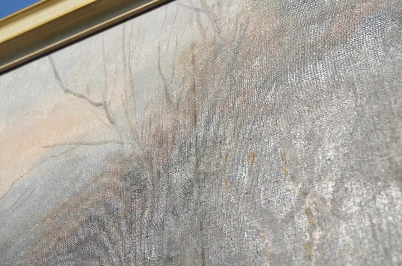 Flink schilderij Pierre Jacobs zicht op een vennetje gesigneerd