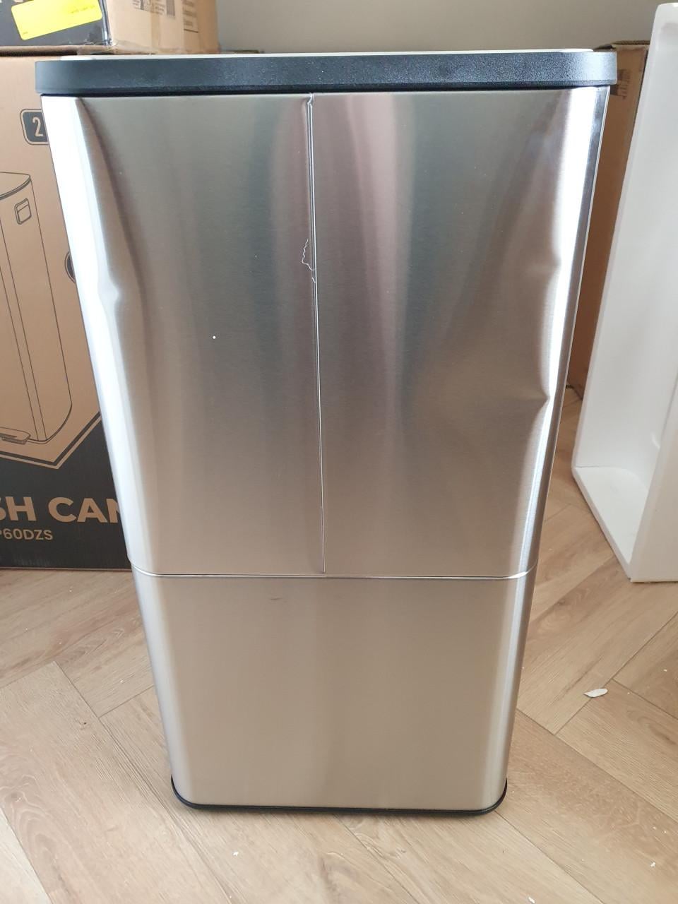 Bayt Prullenbak 60L – 2 Compartimenten – 27L + 33L – RVS Zilver – Touch Bin