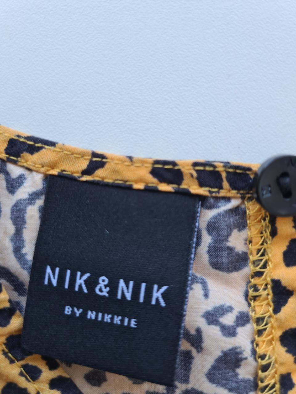 NIK&NIK geel met zwart zomer jurkje Maat 128