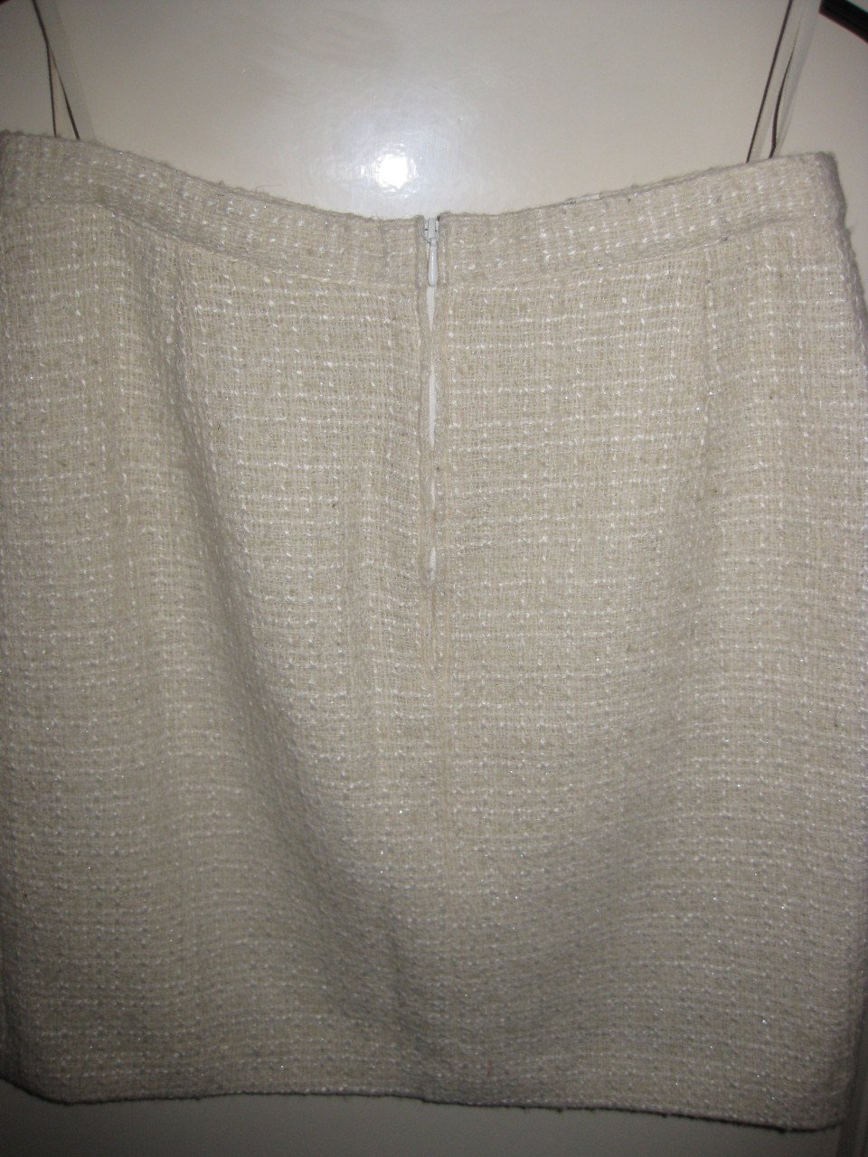 Vintage Jackie Kennedy stijl - Creme wolwit mantelpakje merk Nienhuis