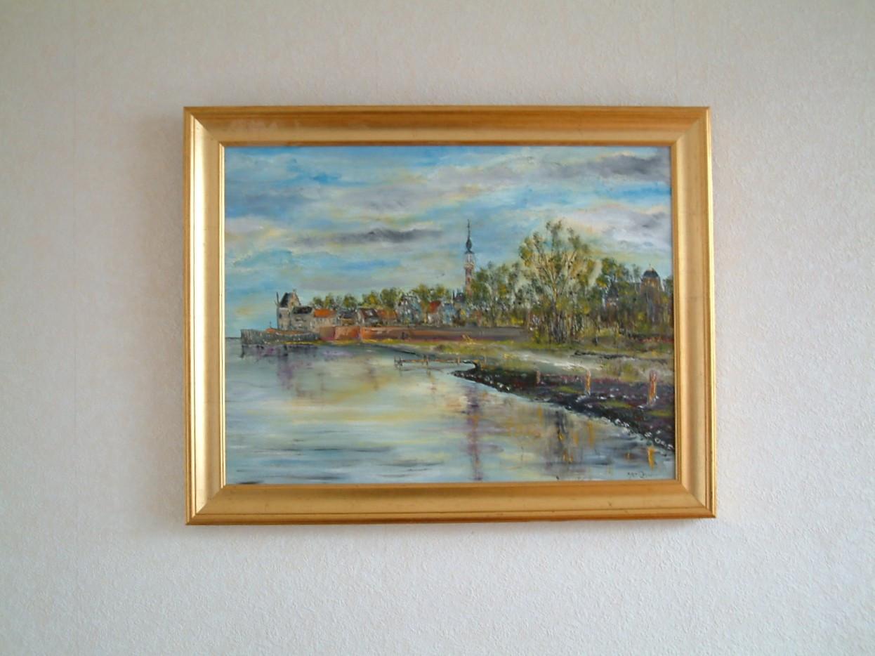 Veere  olie verf 60 x 80 cm  doek Jac Caljouw Arnemuiden