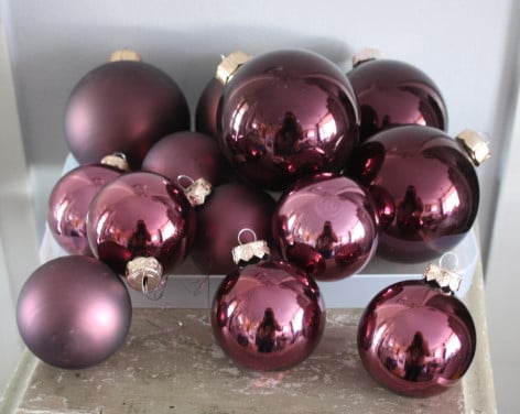 Set van 14 gazen kerstbalen verschillende grotes