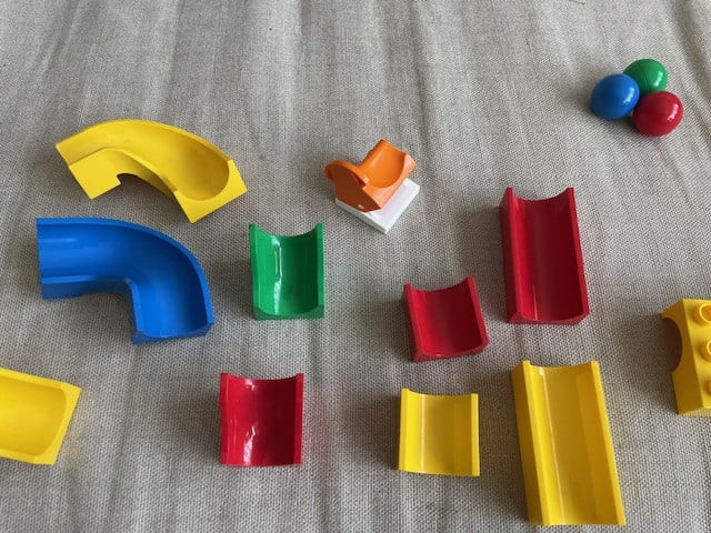 Complete Hubelino knikkerbaan 55-delig, set baanelementen