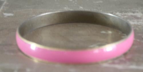 Metalen klem armband met roze