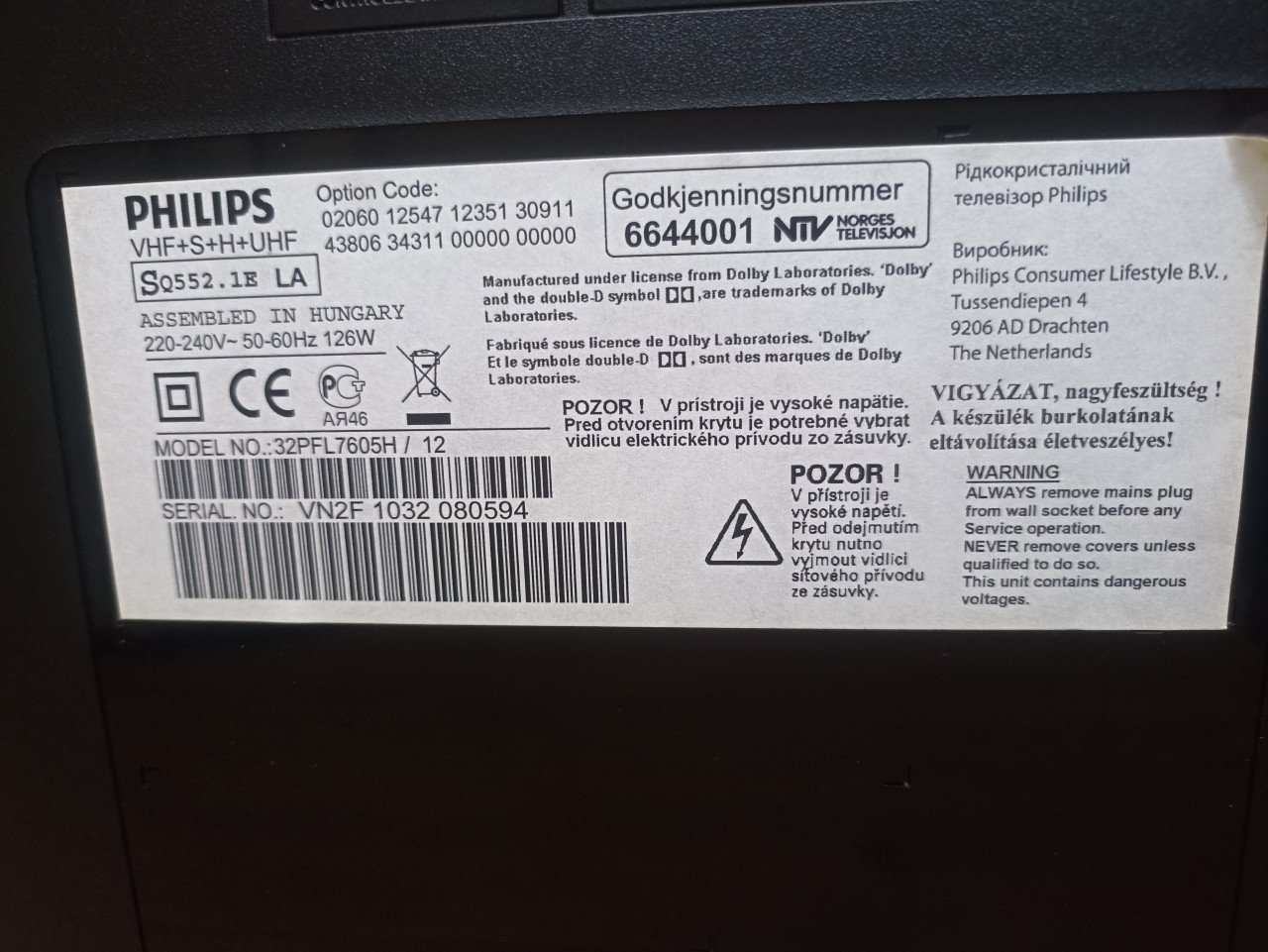 Philips LED TV 32pfl7605h/12