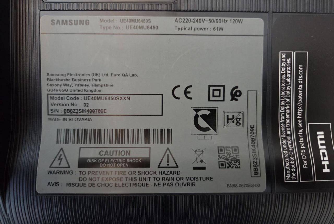 Samsung UE40MU6450 - 40" 4K UHD Smart TV