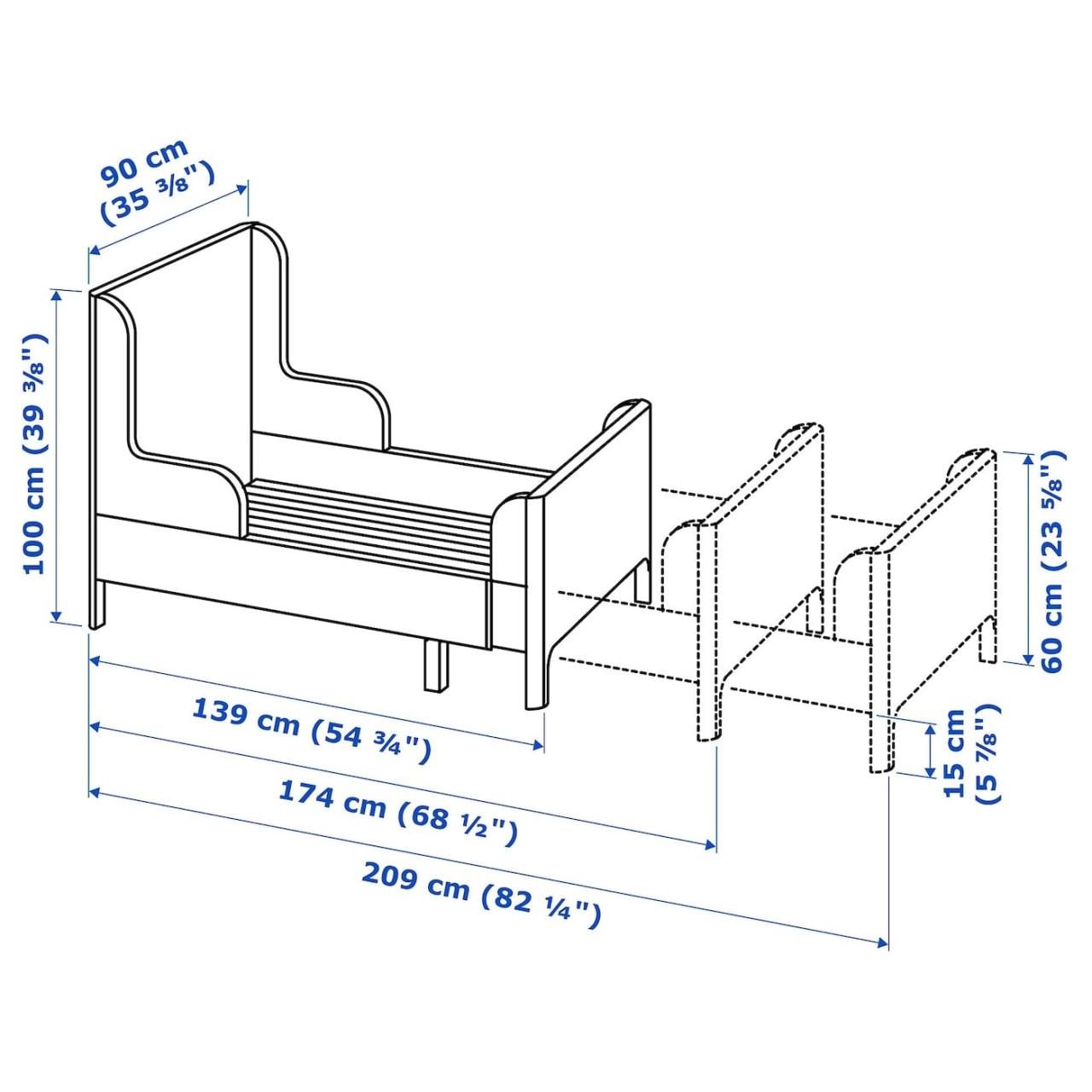 IKEA SMÅSTAD uitschuifbaar roze kinderbed