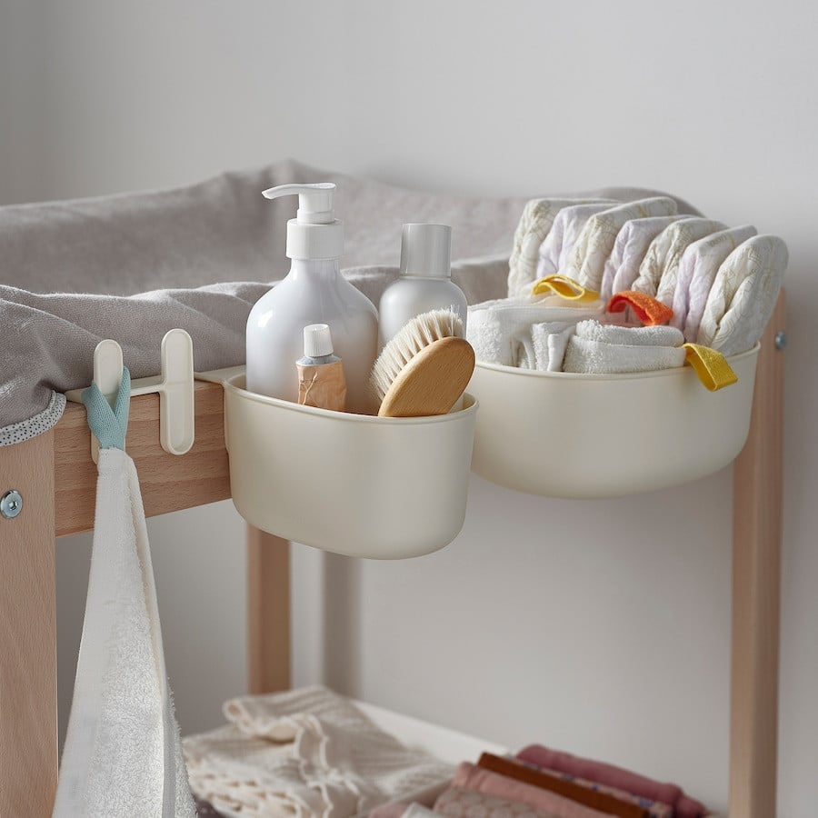 Ikea Aankleedkussen + Commode accessoires, Potje en Slab - zgan