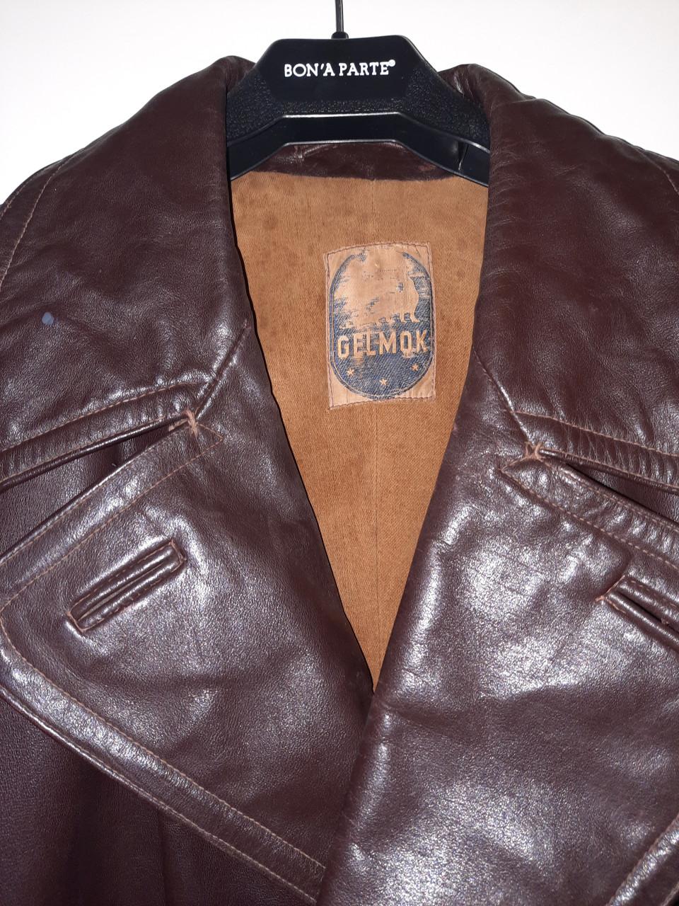 Vintage lange lederen motorjas - Gelmok