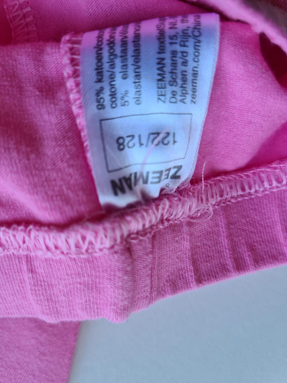 3 roze leggings/treggings voor meisjes - Maat 122/128