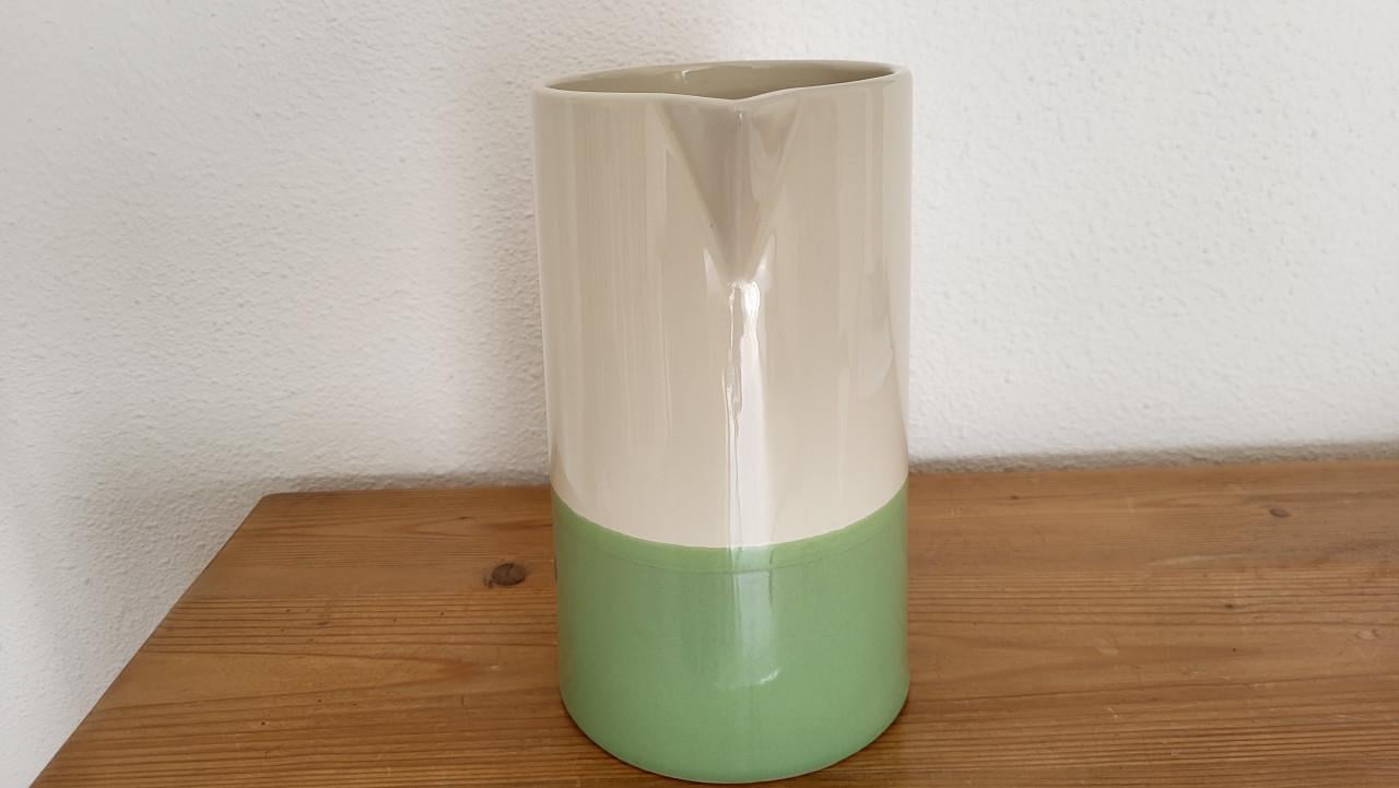 Kan keramiek bicolor h 20,5 cm - NIEUW