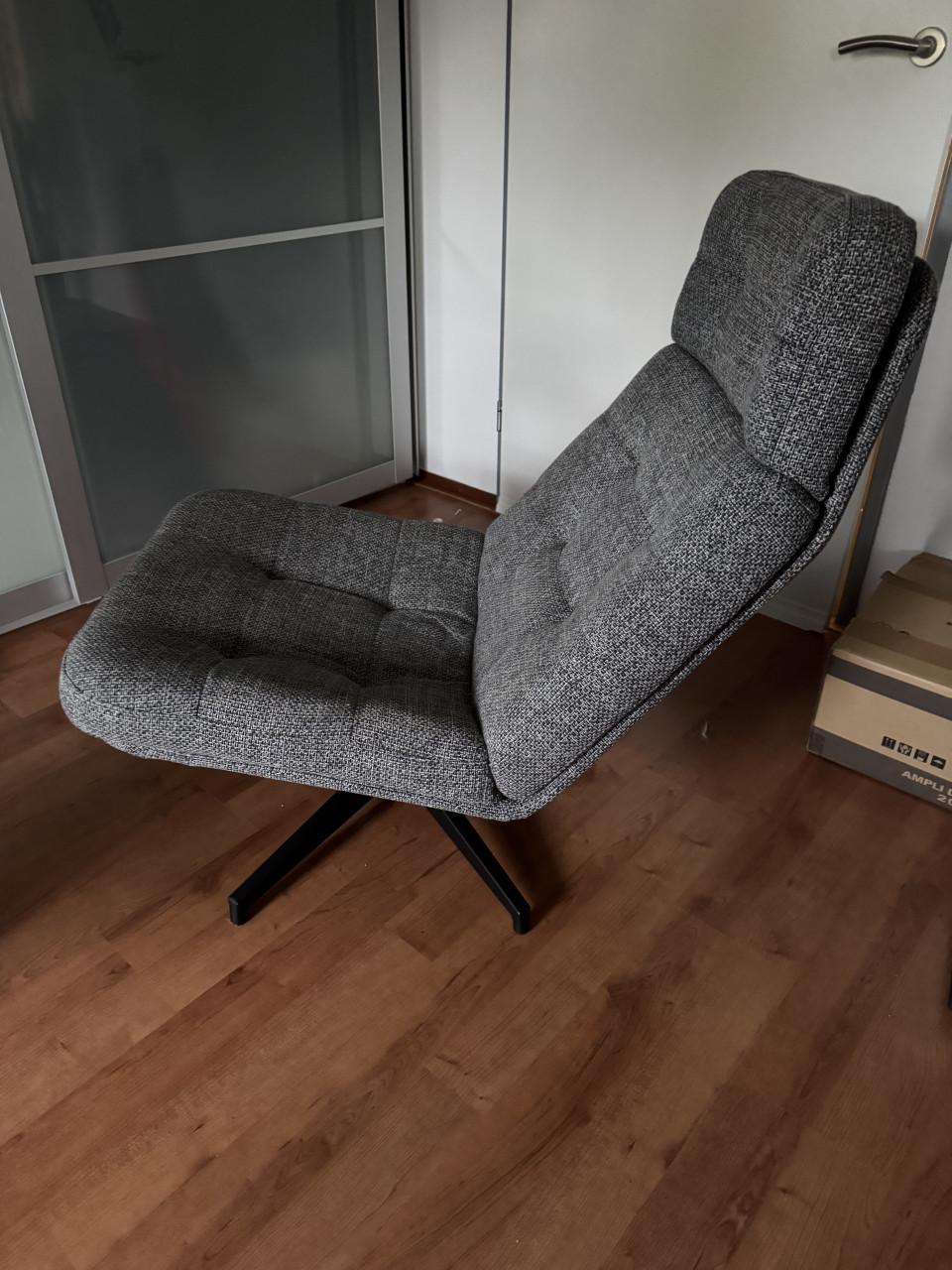 HAVBERG LEJDE grijs/zwart Fauteuil. (draaifauteuil)