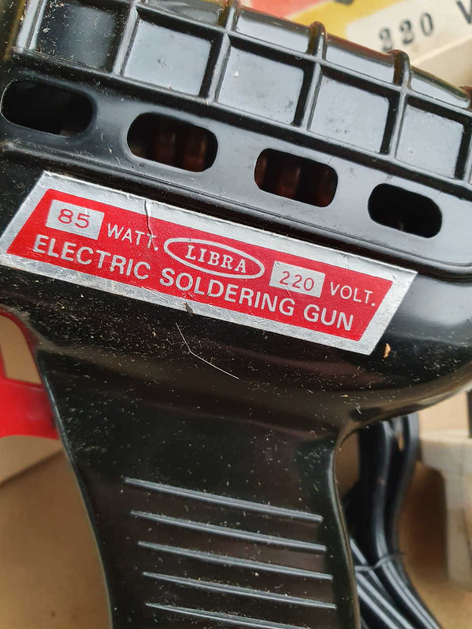 Prima werkende vintage Soldeerrevolver van het merk Libra...
