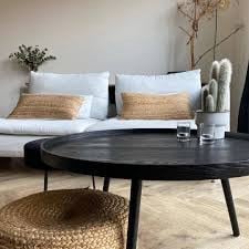 Salontafel Woood zwart rond