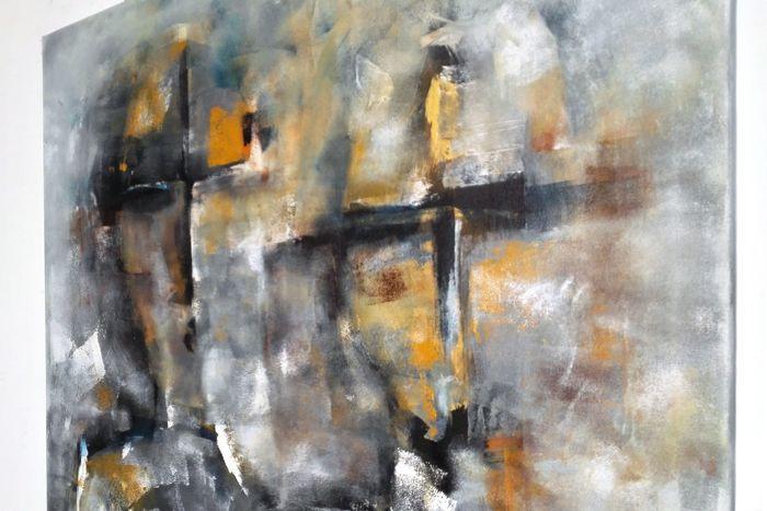 "Holding on to you " Acrylschilderij van Suzanne Visser, 100 cm x 80 cm