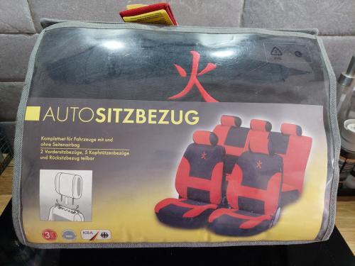 Nieuwe autostoelhoezen set zwart/rood